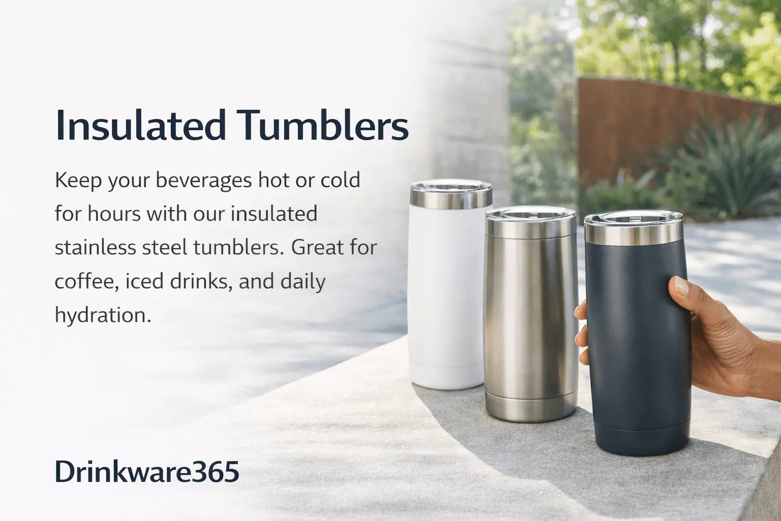 Insulated stainless steel tumblers for hot and cold drinks