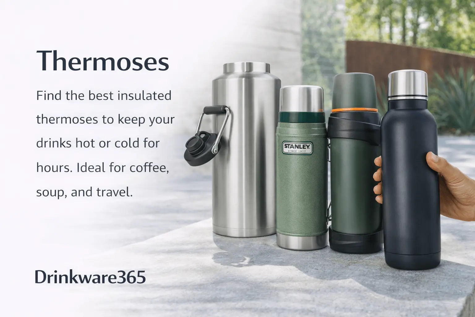 Stainless steel insulated thermoses for hot and cold drinks 