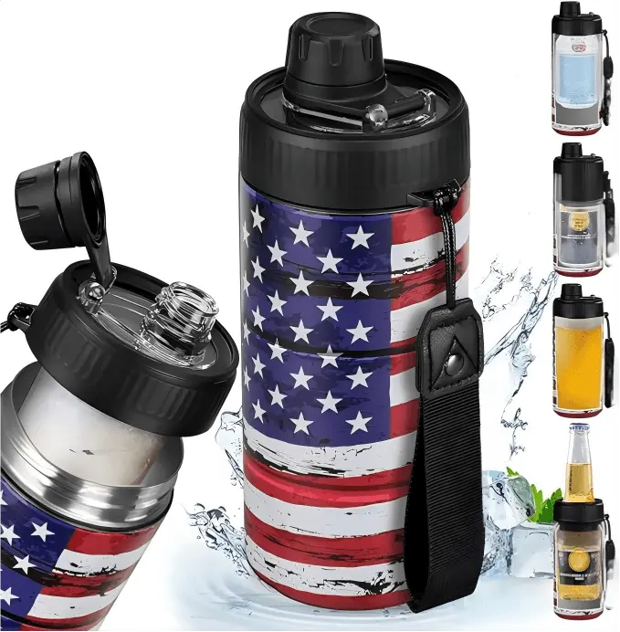 Half Gallon Insulated Water Bottle with Strap – Leak Proof Large Capacity Sports Jug for Gym, Travel & Outdoor