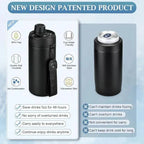 leak proof black insulated water bottle wide mouth lid design