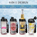 large black sports water bottle for gym travel and daily hydration