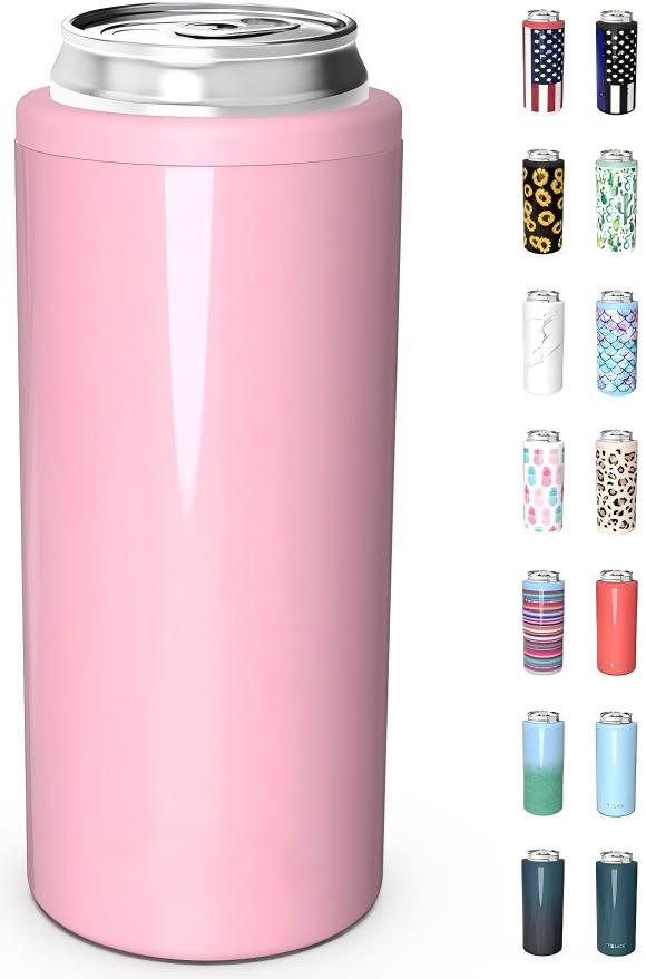 Skinny Can Cooler for Slim 12 oz Cans – Glitter Blush