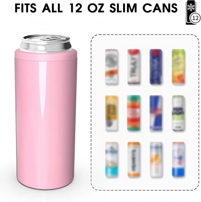Skinny Can Cooler for Slim 12 oz Cans – Glitter Blush