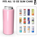 Skinny Can Cooler for Slim 12 oz Cans – Glitter Blush