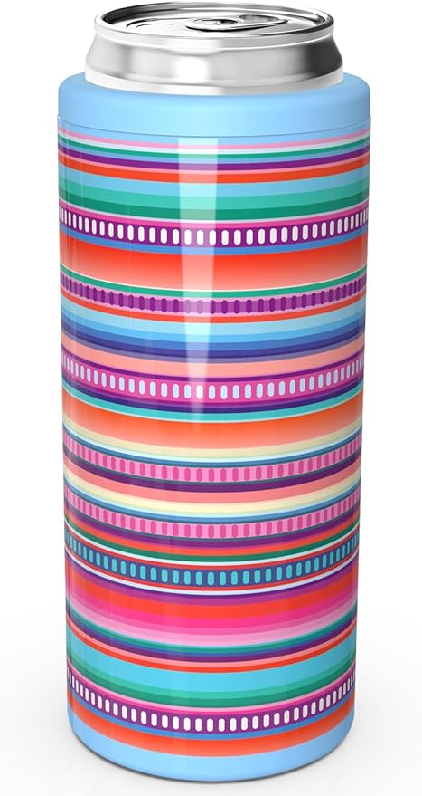Skinny Can Cooler for Slim 12 oz Cans – Colorful Stripes