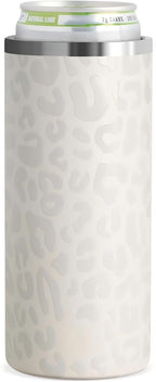 Skinny Can Cooler Slim 12 oz – Cream Leopard