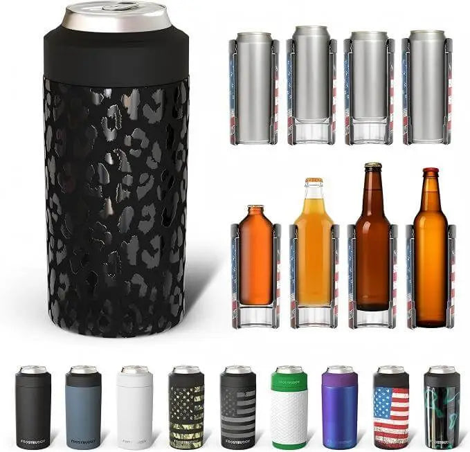 Insulated Can Cooler for Standard 12oz Cans & Bottles – Stainless Steel Beer & Soda Holder Sleeve