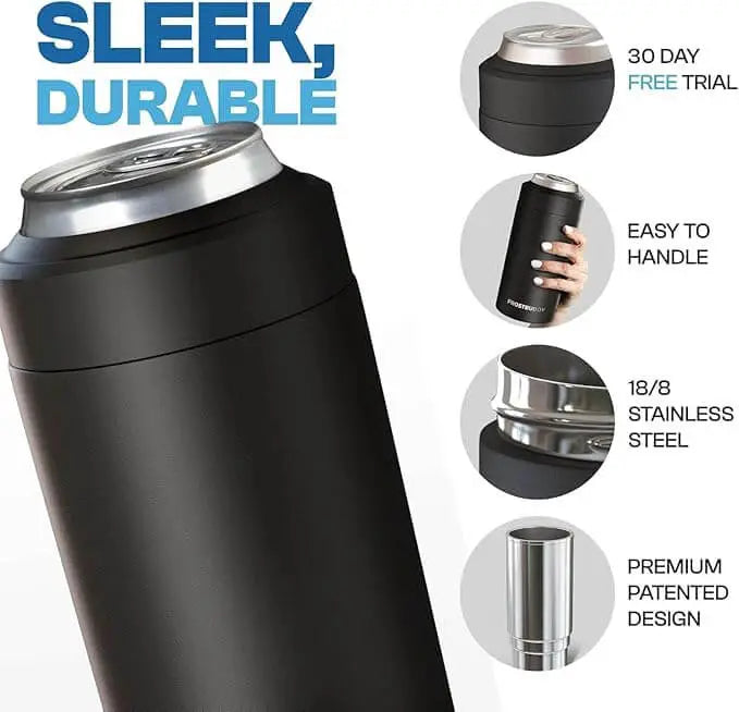 stainless steel insulated can holder anti slip design for drinks