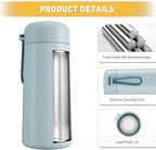 8 oz Insulated Water Bottle with Carry Handle – Grayish Blue