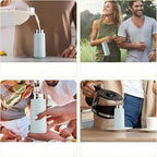 8 oz Insulated Water Bottle with Carry Handle – Grayish Blue