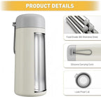 8 oz Insulated Water Bottle with Carry Handle – Beige