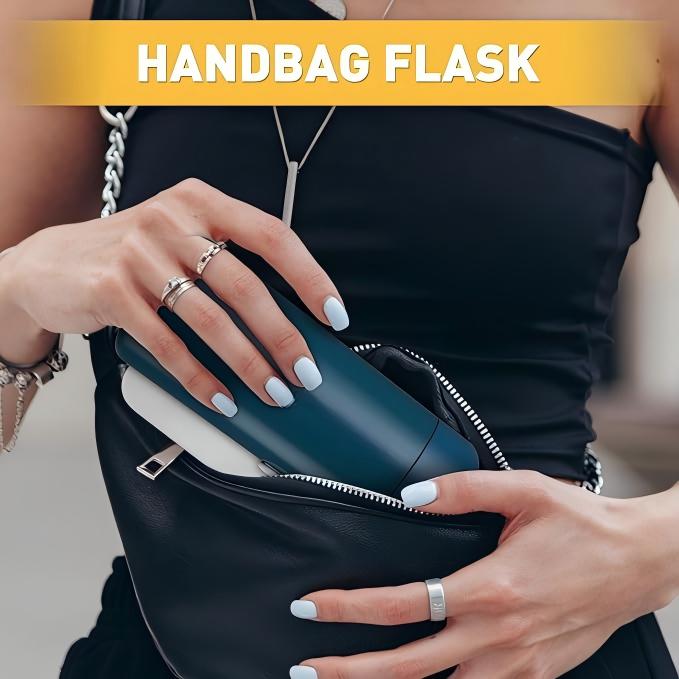 8 oz Insulated Water Bottle with Carry Handle – Dark Blue