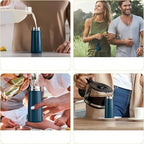 8 oz Insulated Water Bottle with Carry Handle – Dark Blue